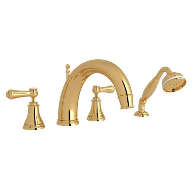 Rohl - Georgian EraE 4-Hole Deck Mount Tub Filler With C-Spout - English Gold