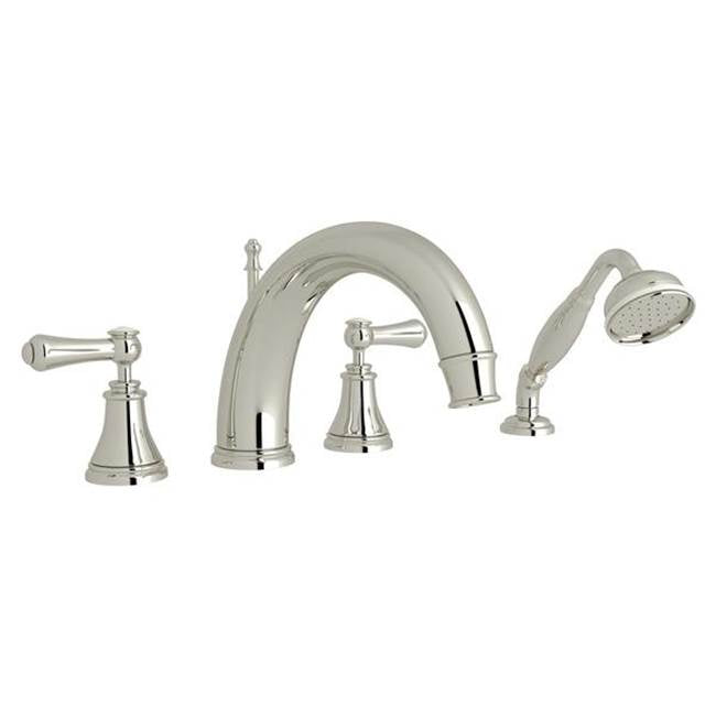 Rohl - Georgian EraE 4-Hole Deck Mount Tub Filler With C-Spout - Polished Nickel