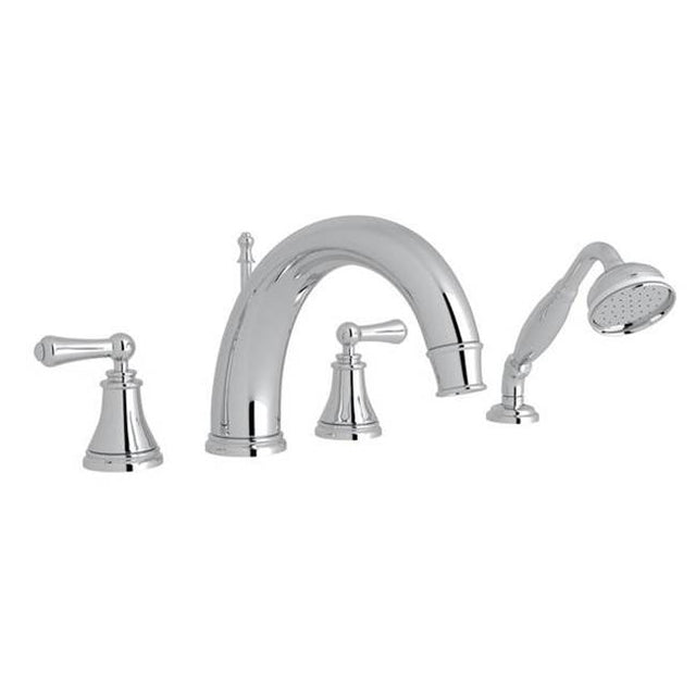 Rohl - Georgian EraE 4-Hole Deck Mount Tub Filler With C-Spout - Polished Chrome