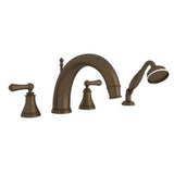 Rohl - Georgian EraE 4-Hole Deck Mount Tub Filler With C-Spout - English Bronze