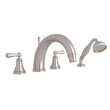 Rohl - Georgian EraE 4-Hole Deck Mount Tub Filler With C-Spout - Satin Nickel