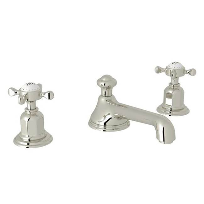 Rohl - EdwardianE Widespread Lavatory Faucet With Low Spout - Polished Nickel