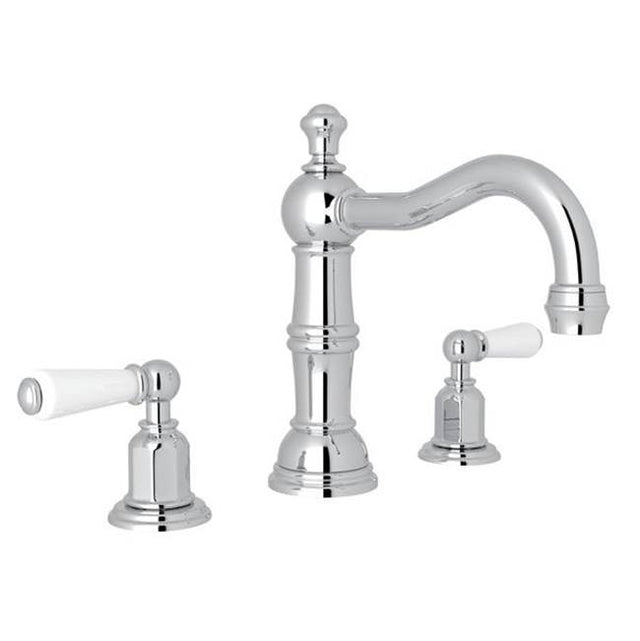 Rohl - EdwardianE Widespread Lavatory Faucet With Column Spout - Polished Chrome