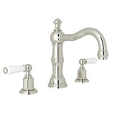 Rohl - EdwardianE Widespread Lavatory Faucet With Column Spout - Polished Nickel