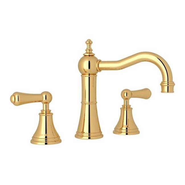 Rohl - Georgian EraE Widespread Lavatory Faucet With Column Spout - English Gold