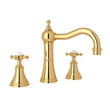 Rohl - Georgian EraE Widespread Lavatory Faucet With Column Spout - English Gold