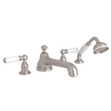 Rohl - EdwardianE 4-Hole Deck Mount Tub Filler With Low Spout - Satin Nickel