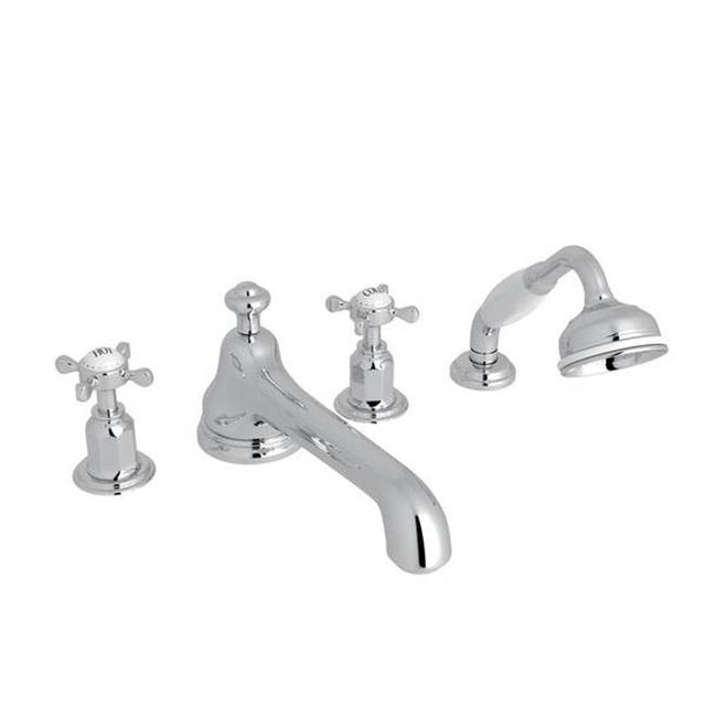 Rohl - EdwardianE 4-Hole Deck Mount Tub Filler With Low Spout - Polished Chrome
