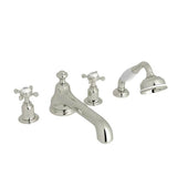 Rohl - EdwardianE 4-Hole Deck Mount Tub Filler With Low Spout - Polished Nickel