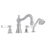 Rohl - EdwardianE 4-Hole Deck Mount Tub Filler With Column Spout - Polished Chrome
