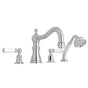 Rohl - EdwardianE 4-Hole Deck Mount Tub Filler With Column Spout - Polished Chrome