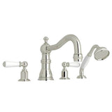 Rohl - EdwardianE 4-Hole Deck Mount Tub Filler With Column Spout - Polished Nickel
