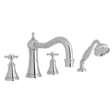 Rohl - Georgian EraE 4-Hole Deck Mount Tub Filler With Column Spout - Polished Chrome