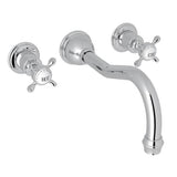 Rohl - EdwardianE Wall Mount Tub Filler Trim With Column Spout - Polished Chrome