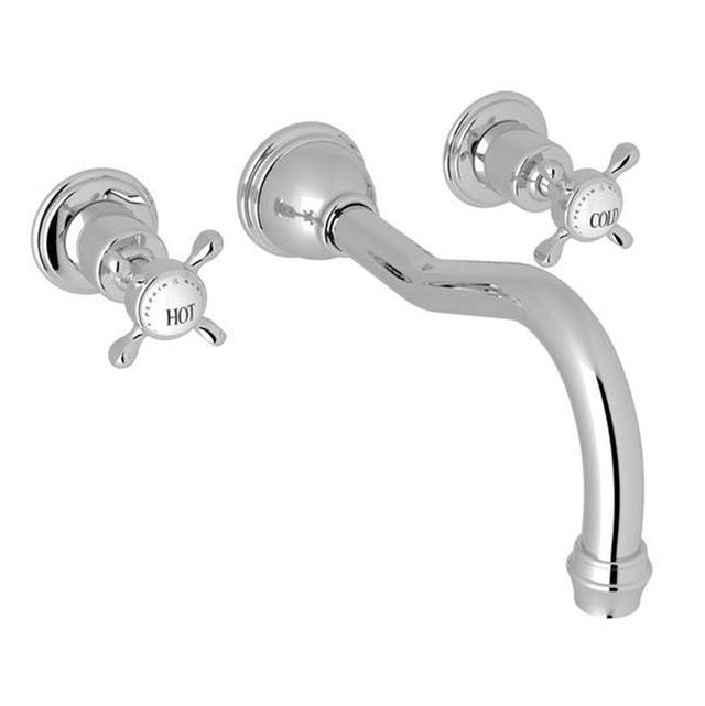 Rohl - EdwardianE Wall Mount Tub Filler Trim With Column Spout - Polished Chrome