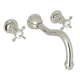 Rohl - EdwardianE Wall Mount Tub Filler Trim With Column Spout - Polished Nickel