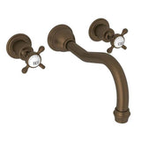 Rohl - EdwardianE Wall Mount Tub Filler Trim With Column Spout - English Bronze