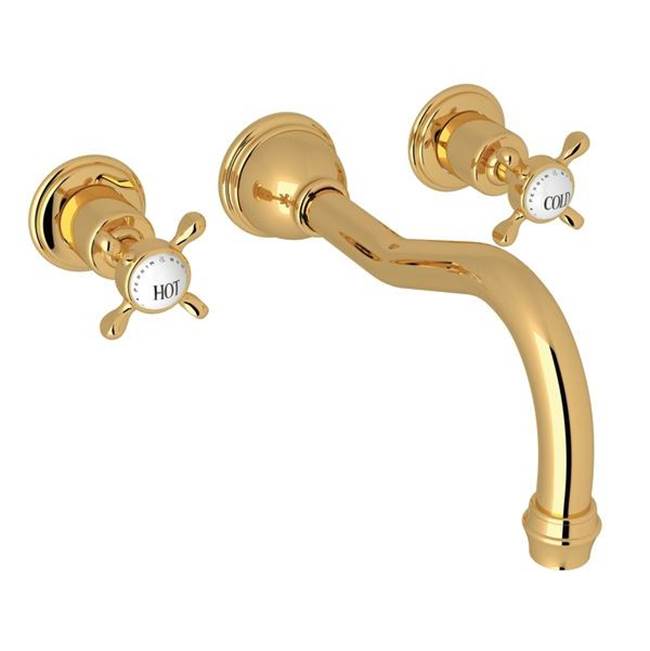 Rohl - EdwardianE Wall Mount Tub Filler Trim With Column Spout - English Gold