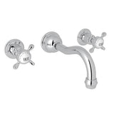 Rohl - EdwardianE Wall Mount Lavatory Faucet Trim With Column Spout - Polished Chrome