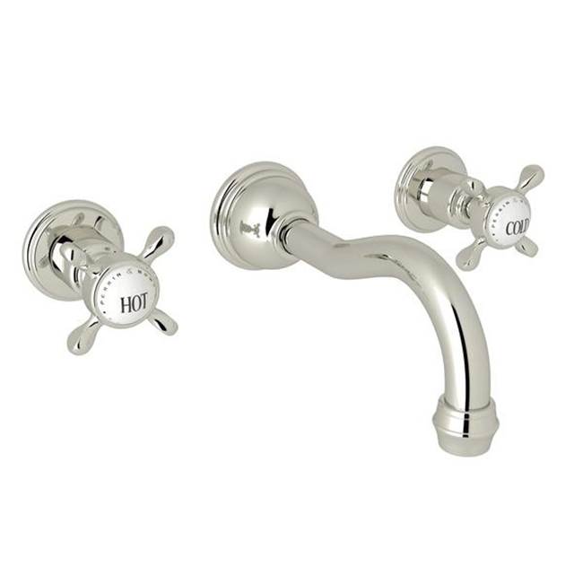 Rohl - EdwardianE Wall Mount Lavatory Faucet Trim With Column Spout - Polished Nickel