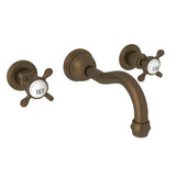 Rohl - EdwardianE Wall Mount Lavatory Faucet Trim With Column Spout - English Bronze