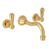 Rohl - Georgian EraE Wall Mount Lavatory Faucet Trim - English Gold