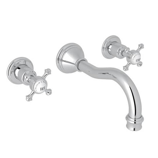 Rohl - Georgian EraE Wall Mount Lavatory Faucet Trim - Polished Chrome