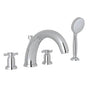 Rohl - HolbornE 4-Hole Deck Mount Tub Filler With U-Spout - Polished Chrome