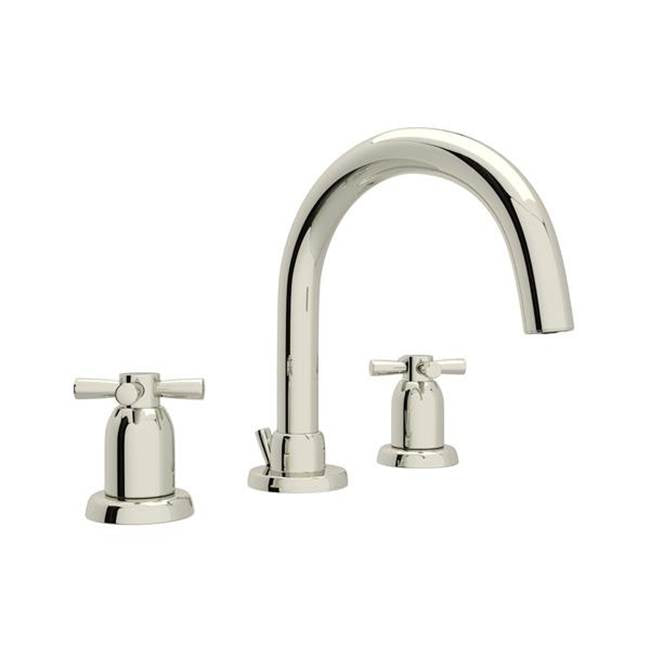 Rohl - HolbornE Widespread Lavatory Faucet With C-Spout - Polished Nickel