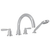 Rohl - HolbornE 4-Hole Deck Mount Tub Filler With C-Spout - Polished Chrome