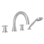 Rohl - HolbornE 4-Hole Deck Mount Tub Filler With C-Spout - Polished Chrome