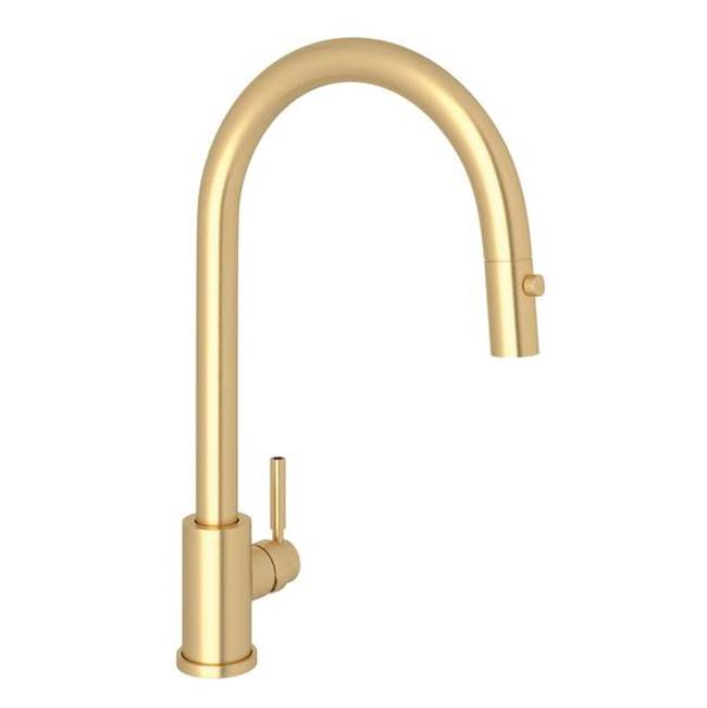 Rohl - HolbornE Pull-Down Kitchen Faucet With C-Spout - Satin English Gold