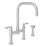 Rohl - HolbornE Bridge Kitchen Faucet With U-Spout and Side Spray - Polished Chrome