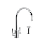 Rohl - HolbornE Two Handle Kitchen Faucet With Side Spray - Polished Chrome