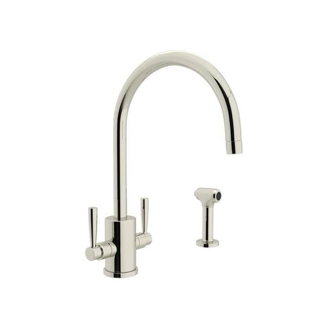 Rohl - HolbornE Two Handle Kitchen Faucet With Side Spray - Polished Nickel