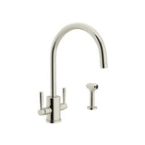 Rohl - HolbornE Two Handle Kitchen Faucet With Side Spray - Polished Nickel