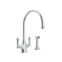 Rohl - Georgian EraE Two Handle Kitchen Faucet With Side Spray - Polished Chrome