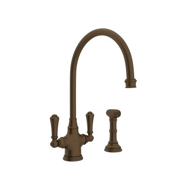 Rohl - Georgian EraE Two Handle Kitchen Faucet With Side Spray - English Bronze