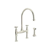 Rohl - Georgian EraE Bridge Kitchen Faucet With Side Spray - Polished Nickel