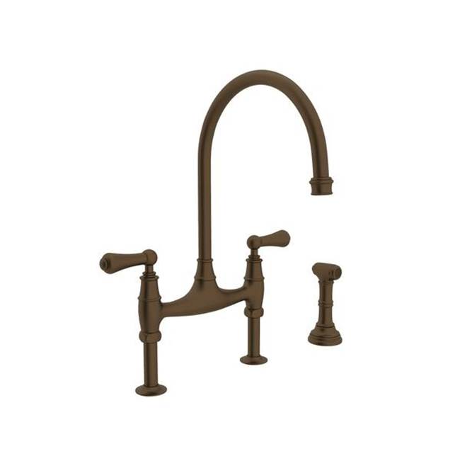 Rohl - Georgian EraE Bridge Kitchen Faucet With Side Spray - English Bronze