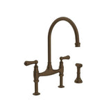 Rohl - Georgian EraE Bridge Kitchen Faucet With Side Spray - English Bronze