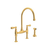 Rohl - Georgian EraE Bridge Kitchen Faucet With Side Spray - English Gold