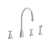 Rohl - Georgian EraE Two Handle Kitchen Faucet With Side Spray - Polished Nickel