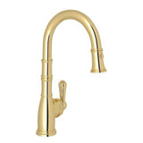 Rohl - Georgian EraE Pull-Down Bar/Food Prep Kitchen Faucet - Unlacquered Brass