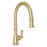 Rohl - Georgian EraE Pull-Down Kitchen Faucet - Unlacquered Brass