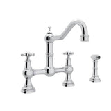 Rohl - EdwardianE Bridge Kitchen Faucet With Side Spray - Polished Chrome