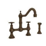 Rohl - EdwardianE Bridge Kitchen Faucet With Side Spray - English Bronze