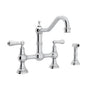 Rohl - EdwardianE Bridge Kitchen Faucet With Side Spray - Polished Chrome