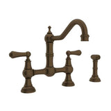 Rohl - EdwardianE Bridge Kitchen Faucet With Side Spray - English Bronze