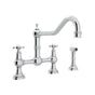 Rohl - EdwardianE Extended Spout Bridge Kitchen Faucet With Side Spray - Polished Chrome